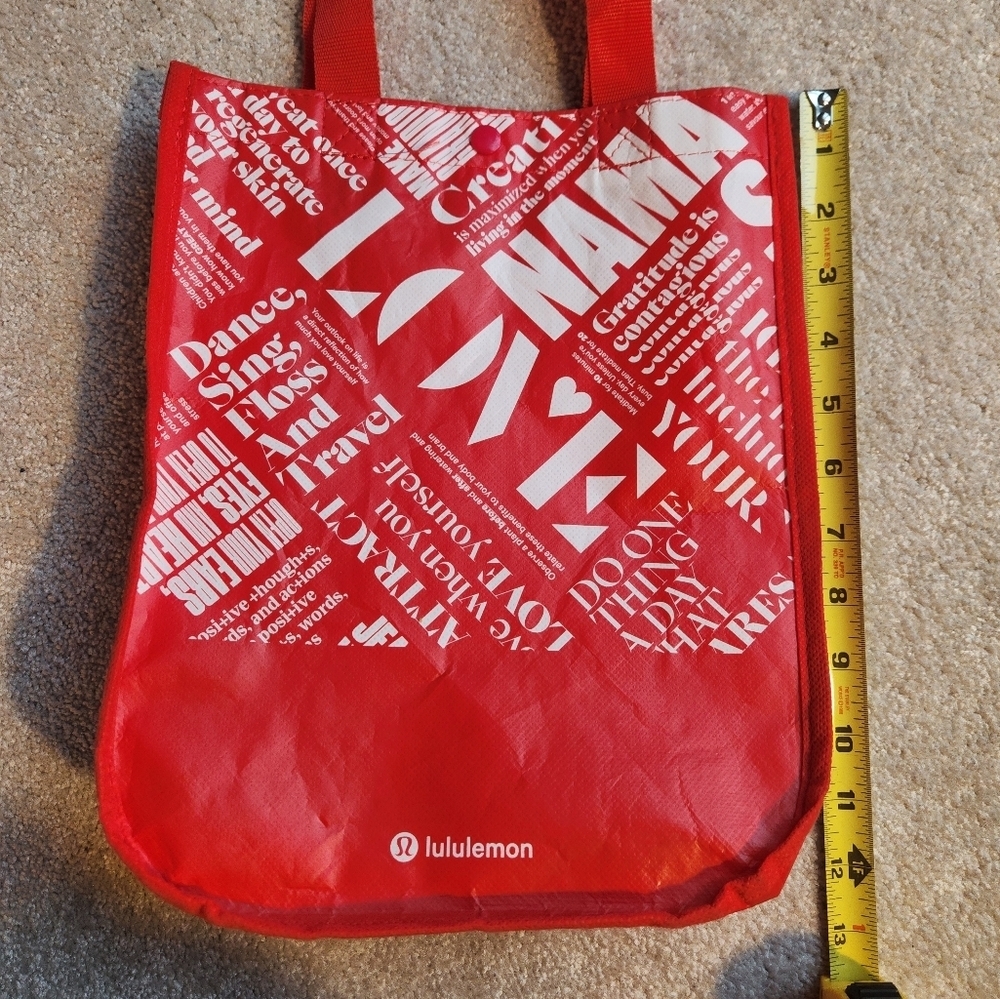 Athleta, Lululemon, Brand Bar Tote Bag Bundle - Metallic Blue, Red & Cream - Picture 5 of 7